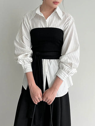 detachable striped shirt