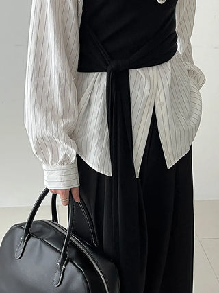 detachable striped shirt