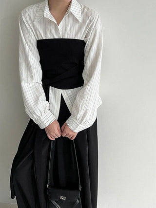 detachable striped shirt