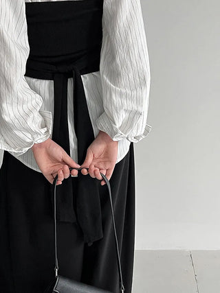 detachable striped shirt