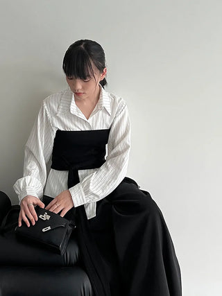 detachable striped shirt
