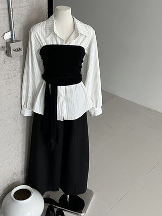 detachable striped shirt
