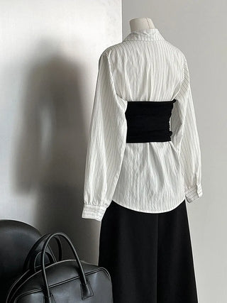 detachable striped shirt