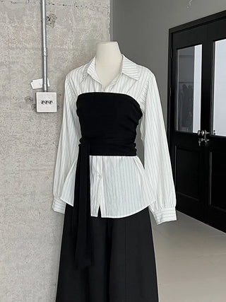 detachable striped shirt
