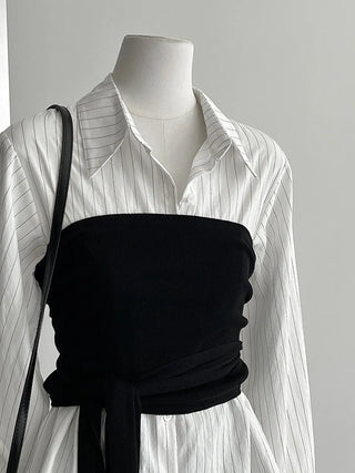detachable striped shirt