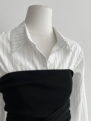 detachable striped shirt