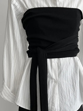 detachable striped shirt