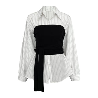 detachable striped shirt