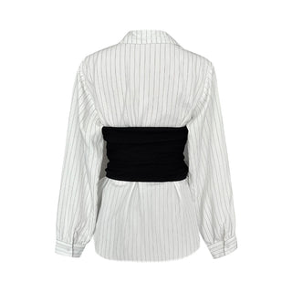 detachable striped shirt