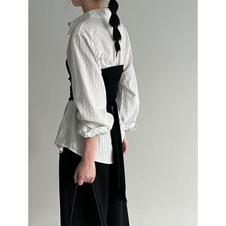 detachable striped shirt