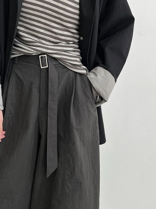 pleated strap pants