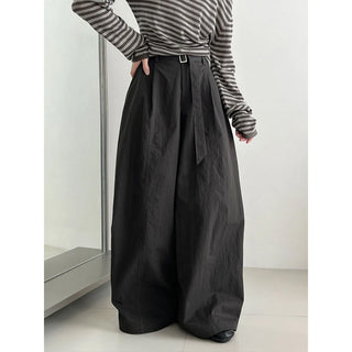 pleated strap pants