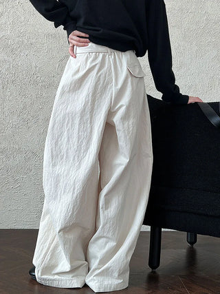 pleated strap pants