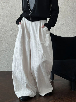 pleated strap pants