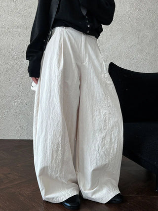 pleated strap pants