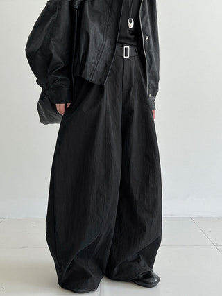 pleated strap pants