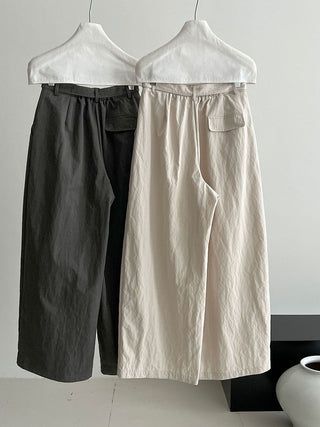 pleated strap pants