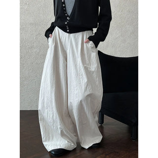pleated strap pants