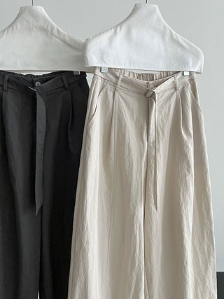 pleated strap pants