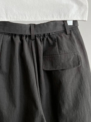 pleated strap pants
