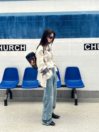 plaid trench coat