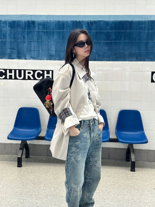 plaid trench coat