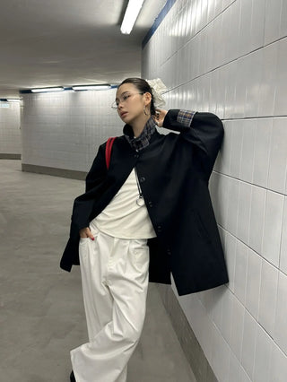 plaid trench coat