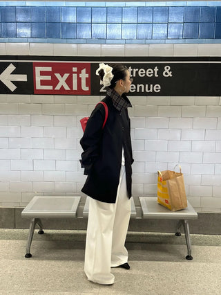 plaid trench coat