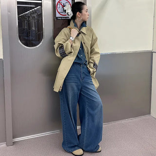 plaid trench coat