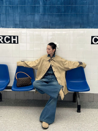 plaid trench coat