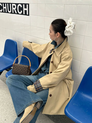 plaid trench coat