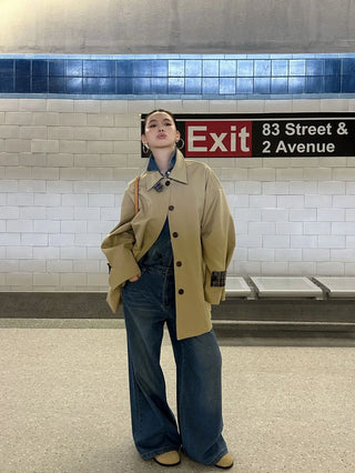 plaid trench coat