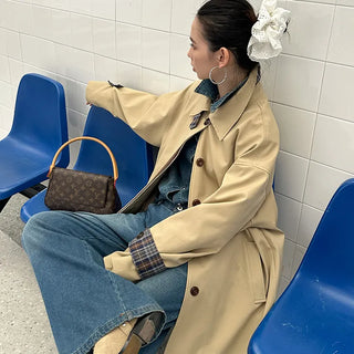 plaid trench coat