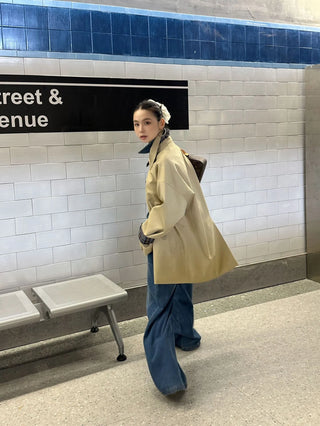 plaid trench coat