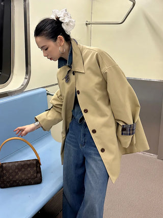 plaid trench coat