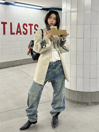 plaid trench coat
