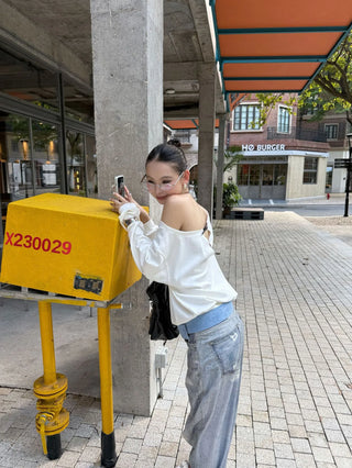 hollow shoulder Tops
