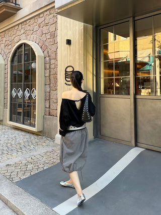 hollow shoulder Tops