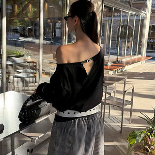 hollow shoulder Tops