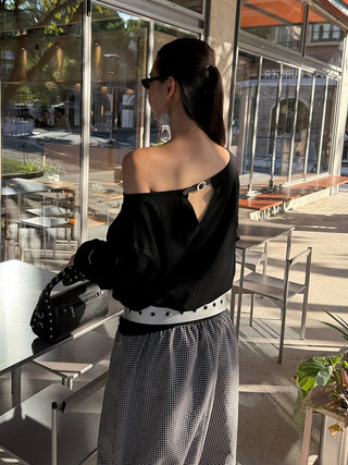 hollow shoulder Tops