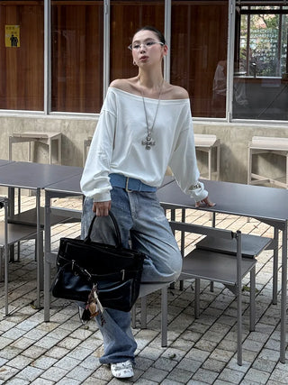 hollow shoulder Tops