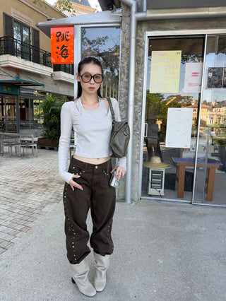 rivet wide pants