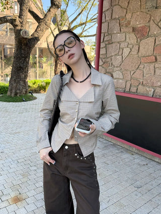 plaid slim shirt