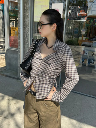plaid slim shirt