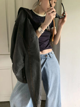 distressed short jacket