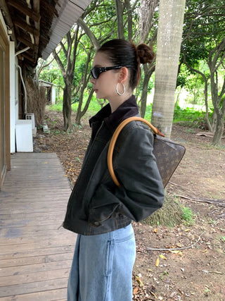 distressed short jacket