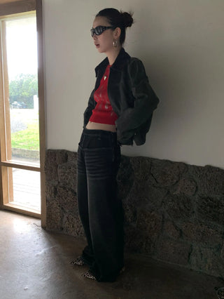 distressed short jacket