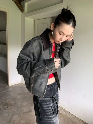 distressed short jacket