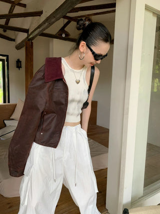 distressed short jacket