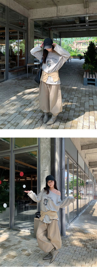 drawstring wide pants